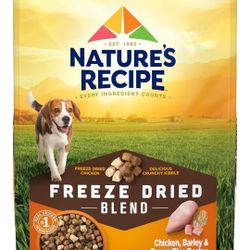 Nature's Recipe Freeze Dried Blend
Chicken, Barley & Brown Rice Dry Dog Food,
10.5 lb Bag