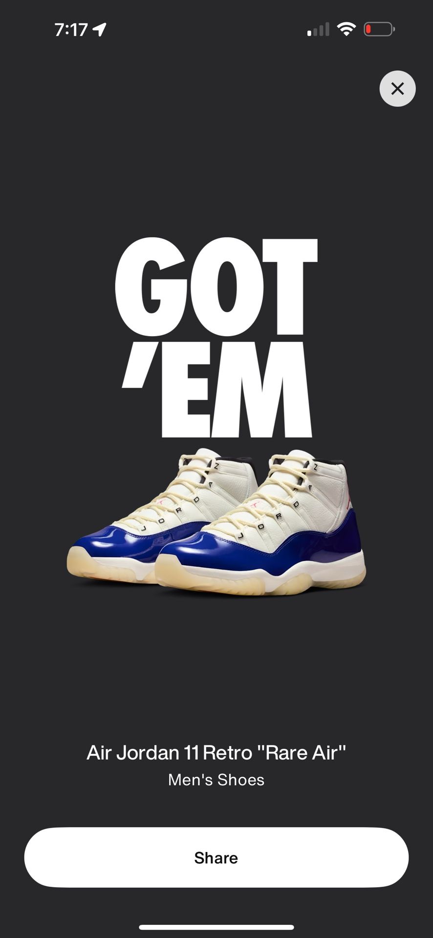 Jordan 11 Rare Air Men’s 9.5 New - San Pedro 