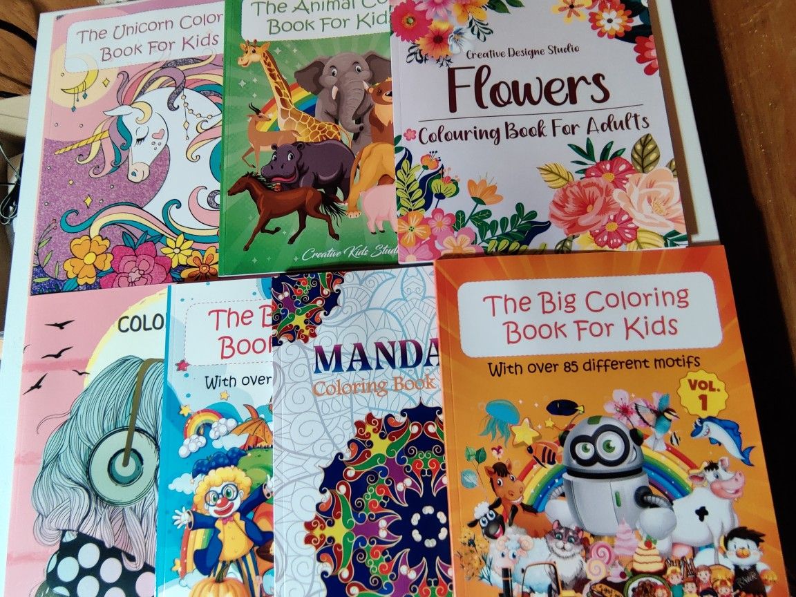 Kids + Adult Coloring Books Brand New Lot Of 7
