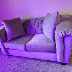 Silver/ Grey Tufted Loveseat