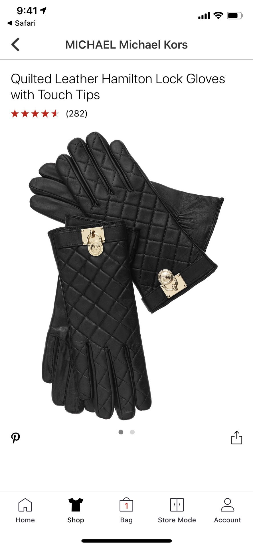 Michael Kors “Hamilton” Leather Gloves