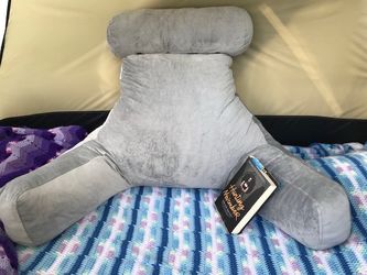 Linenspa Reading Pillow with Shredded Memory Foam- X-Large Size with Neck Support - Back Pillow for Sitting in Bed, Reading, Gaming, Watching TV – Bed