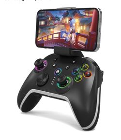 Wireless Mobile Gaming Controller for iPhone/Android/Switch/Laptop, Wired Control for PC/Steam
