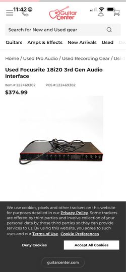 Used Focusrite 18i20 3rd Gen Audio Interface