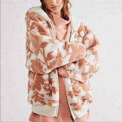 Free People Canyon Moon Teddy Oversized Zip Up Jacket