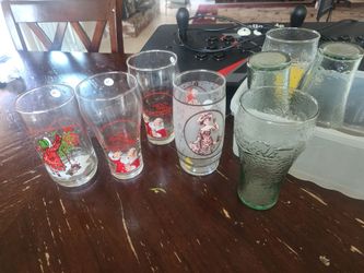 8 coca cola drinking glasses