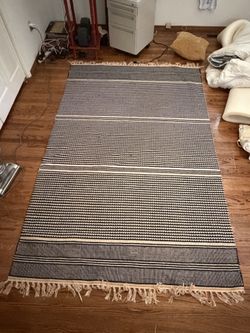 Safavieh rug 5x8’ foot all cotton natural rug black white mustard yellow gold modern