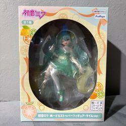 NEW IN BOX Hatsune Miku Lime Citrus Figure Doll Toy Sitting Noodle Stopper