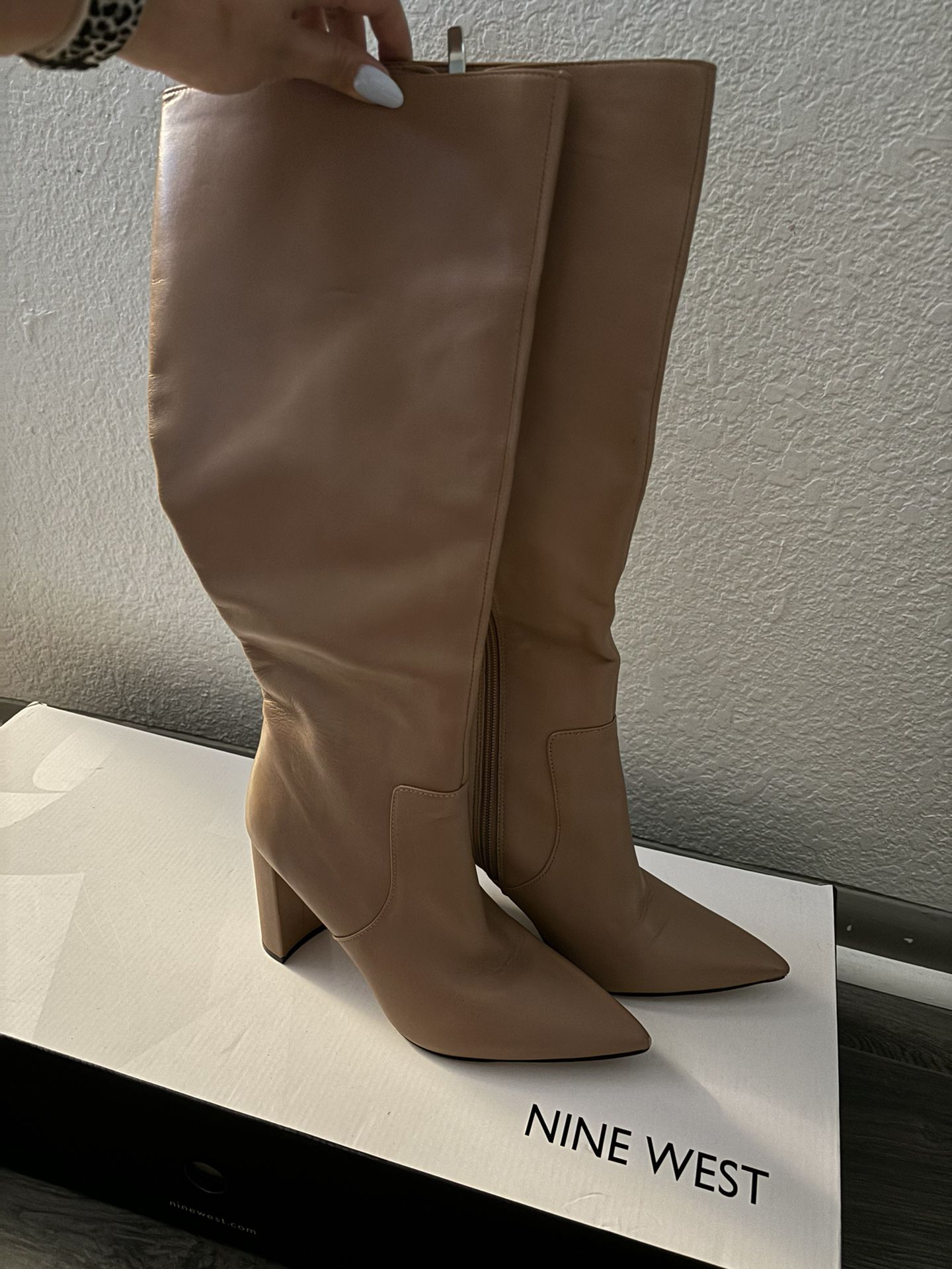 Nine West Nude Leather Boots 