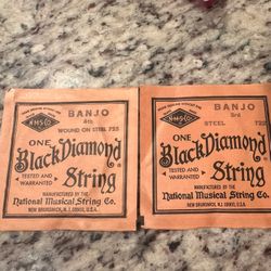 Vintage Black Diamond Banjo Strings, 4th and 3rd Strings. 