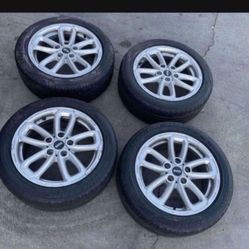 4 — 205/55r17 5x120 5x4.72 Stock Mini Cooper Bmw Rims Wheels 80% Treads Tires!