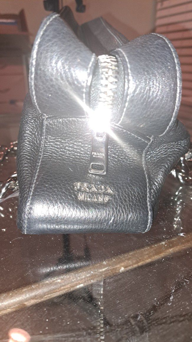PRADA Black Art Bag Silver Holes