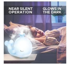 Whale Essential Oil Diffuser Humidifiers for Bedroom Kids - Cool Mist Humidifiers Nursery - Blue