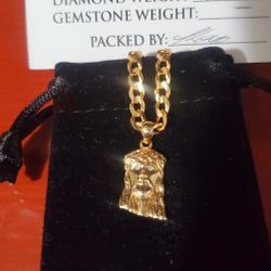 Jacoje  14k Jesus  Piece Mini Pendant 