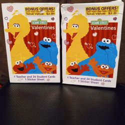 2 VTG 2001 Sesame Street Valentine Cards BRAND NEW BOX DAMAGE ON BOTH