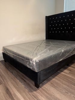 Black Queen Platform Bed Frame