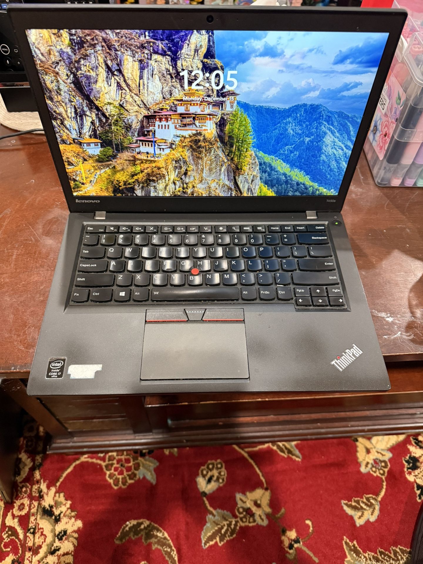 Lenovo T450S I7 5th Gen 12gb Of Ram 2.60GHZ 128gb SSD DRIVE running Windows 11