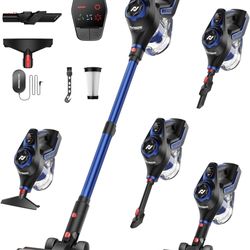 Cordless Vacuum Cleaner for Home, 45Kpa Stick Vacuum, Max 80mins Runtime, 1.5L Dust Cup, Rechargeable Lightweight Handheld Vacuum for Carpet/Hardwood 