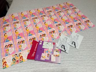 72 Disney Princess Valentine's Day Cards Set