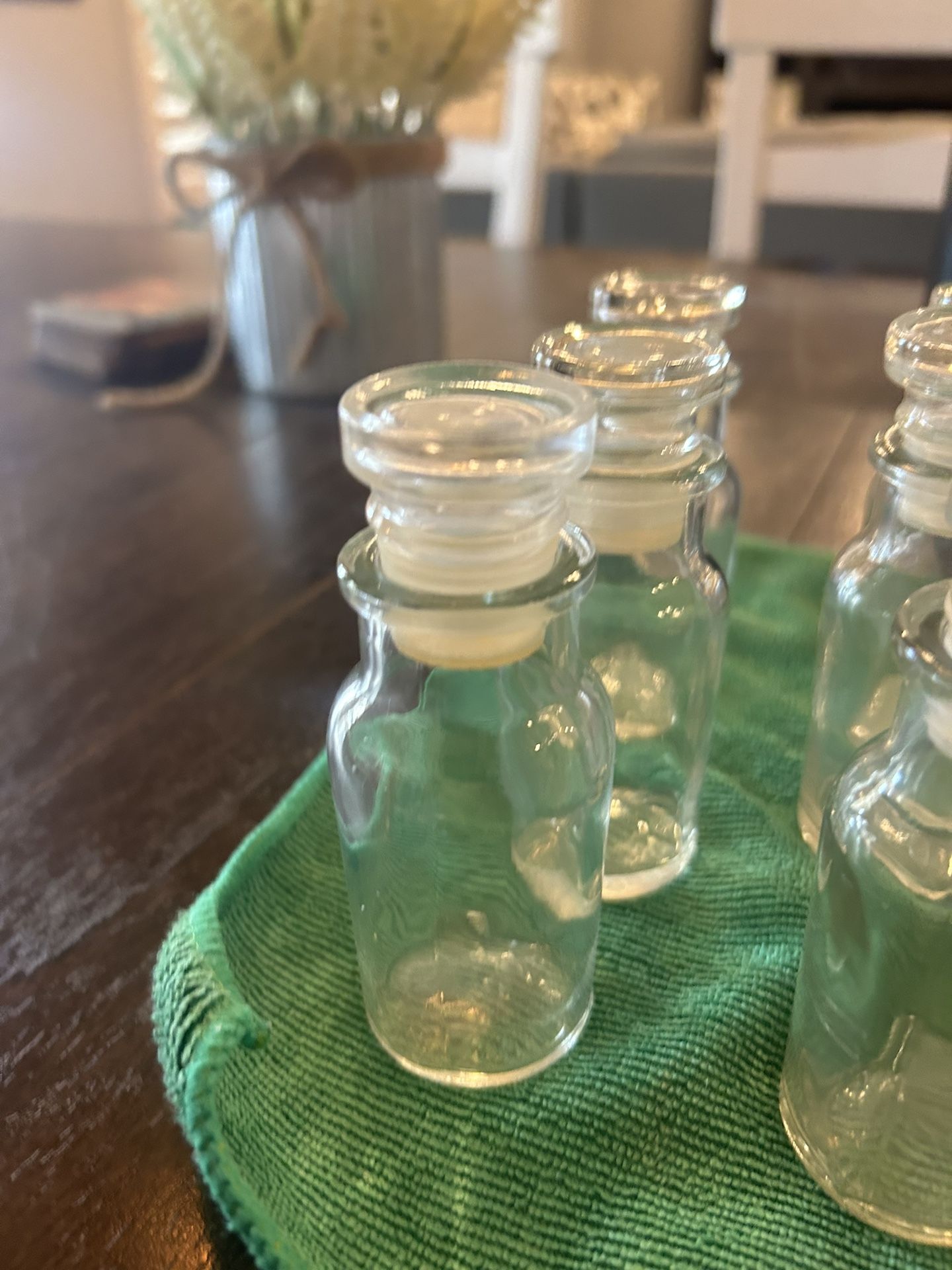 15 Vintage Glass Spice Bottles Jar Apothecary Stoppers (4 inch