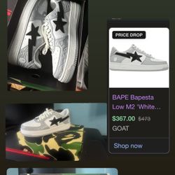 Bape Shoes Gray And Black 