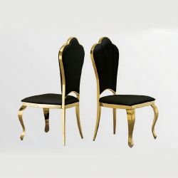 NEW🖤Stainless Steel PU Luxury Upholstered Dining Chair