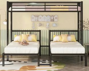Metal twin triple bunk bed