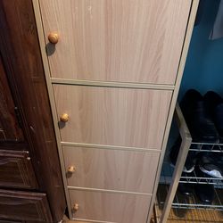 Beige/Orange Wood Gently Used 4 Drawer Dresser
