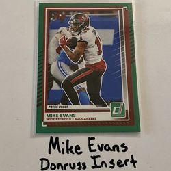 Mike Evans Tampa Bay Buccaneers All-Pro WR Donruss Shot Print Insert Card. 