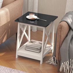 Choo Choo Farmhouse End Table (New In Box) * Walnut Color Not White See Last Pic