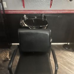Salon Shampoo Bowl And Chair