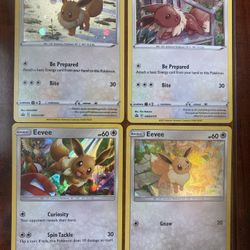 Pokemon Eevee SWSH Black Star Promo Cosmos & Regular Holo Lot of 4 NM