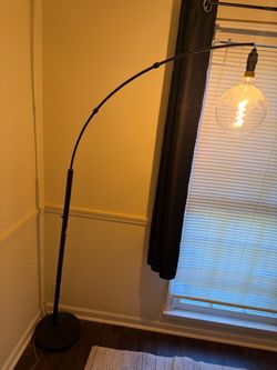 Black Arc Floor Lamp with Edison Bulb