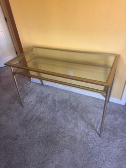 Gold Glass Top Table
