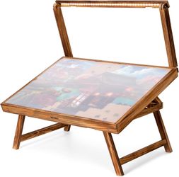 New Jigsaw Puzzle Table with LED Light, Folding Legs and Cover