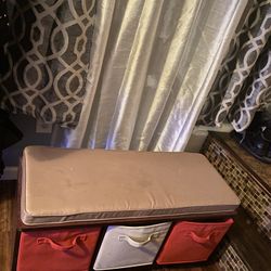 Storage Bench With Fabric Drawers