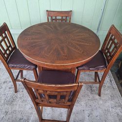 Bar Stools Table With Top Glass 4 Chairs 