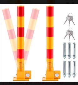 Zonon Spring Parking Post Barrier, Folding Heavy Metal, Lock,2 Pcs,Red
Obstacle Pile with Warning Stripes, Interceptor Bollard, Reinforced Base, Traff