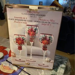 Xmas Glass Candles Setvofv3 For $20