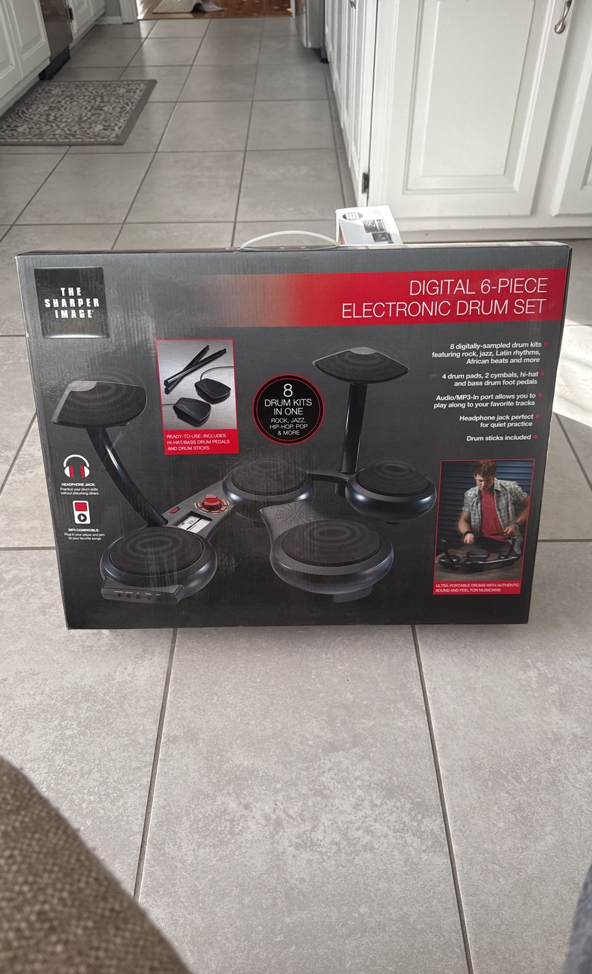 Sharper Image Electronic 6-piece Drum Set