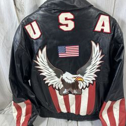 Bikers Leather USA Lined Bomber Jacket