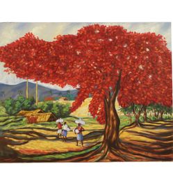 Landscape Original Oil Painting on Canvas by Nelson Batista - 30" x 24"