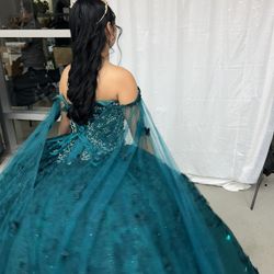 Emerald green quincenera Dress