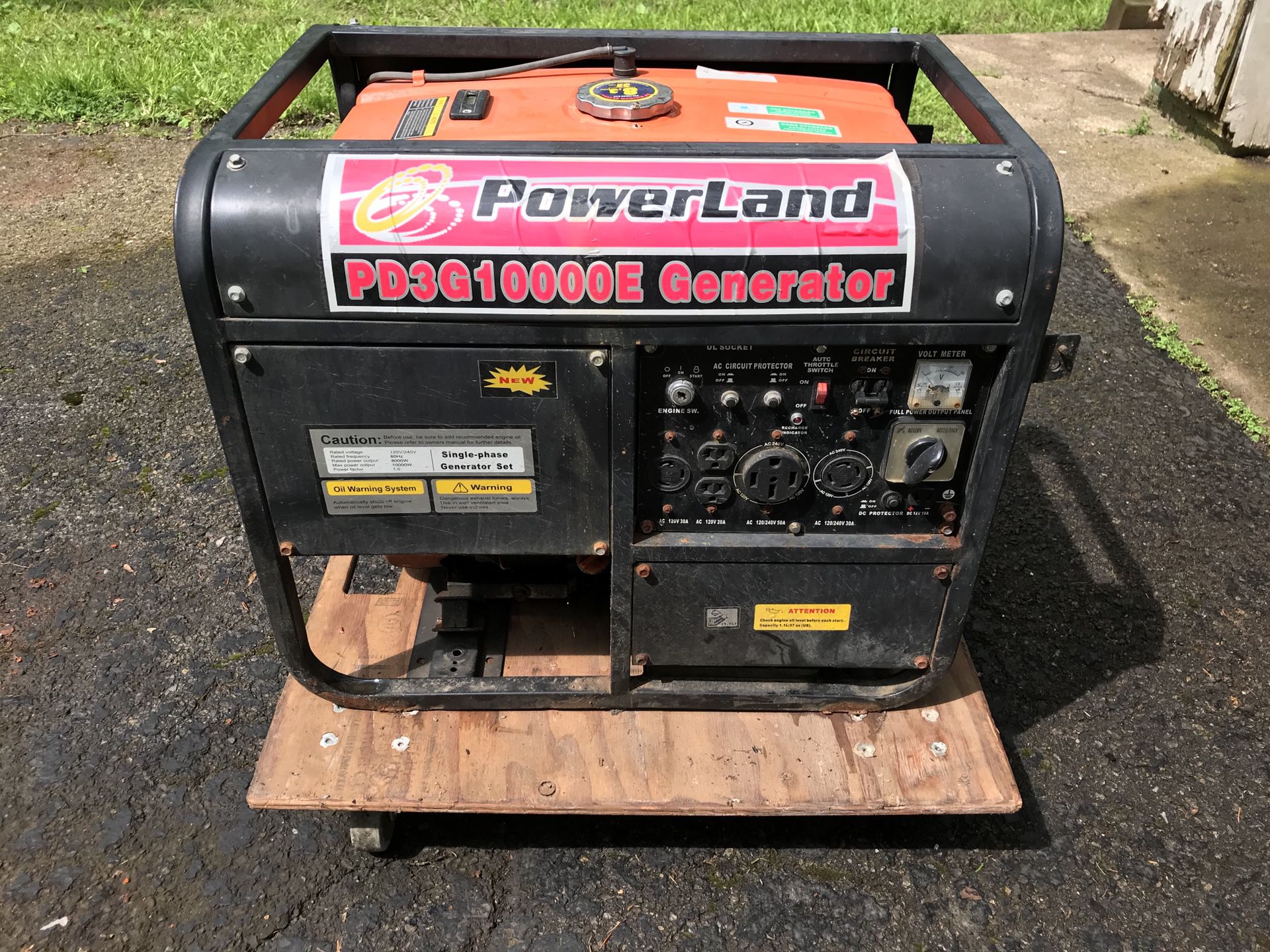 Powerland 10k generator propane and fuel