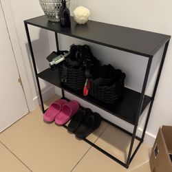 Black Console Table w/ Shelves 