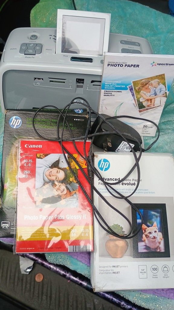 Hp Photo Printer & Photo Paper Lot 