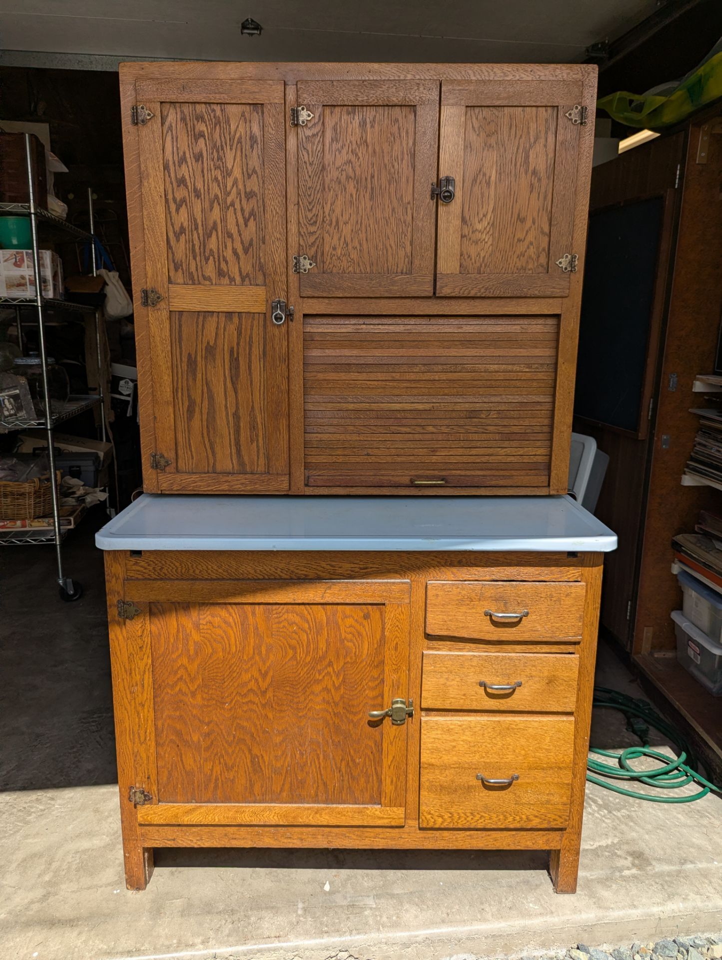 Antique oak Hoosier cabinet