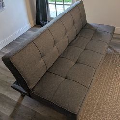 Serta Jameson 66" Tufted Convertible Futon - Charcoal Gray - Lightly Used