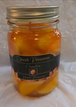 Fresh Preserves Peach Candle In Mason Jar