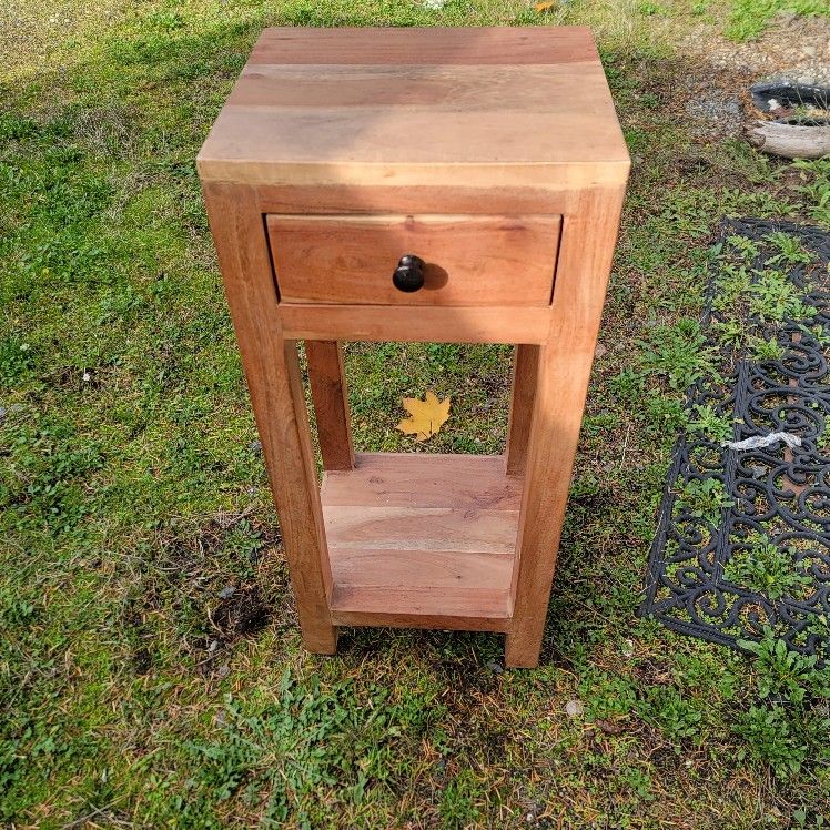 Solid Wood Side, End, Corner Table One Drawer